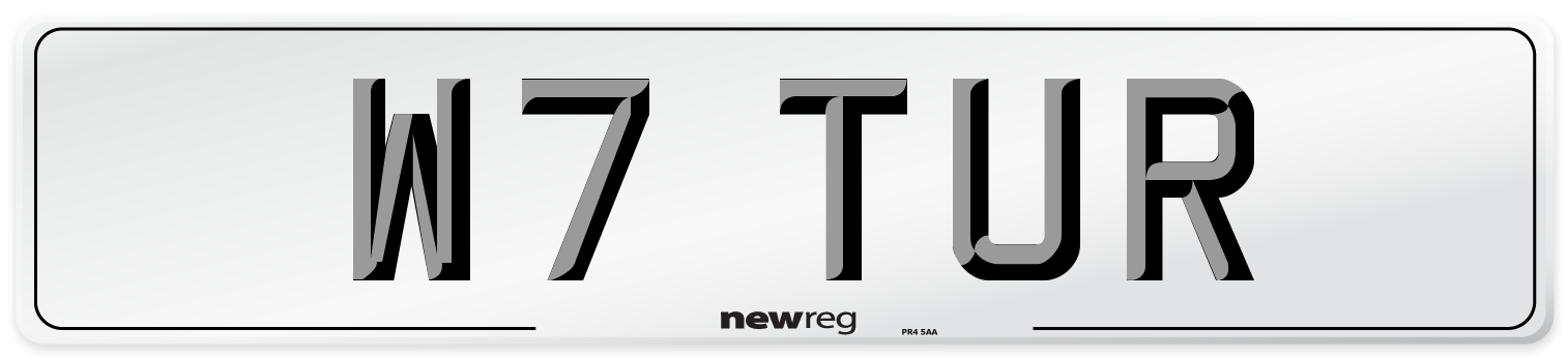 W7 TUR Number Plate from New Reg
